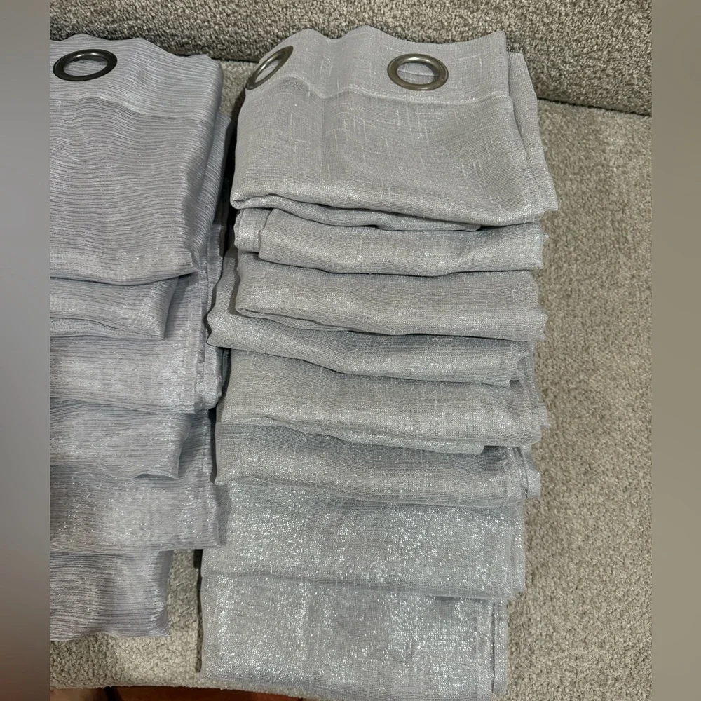 Silver sparkling Grommet Curtains